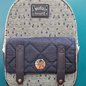 Loungefly Pokémon Denim Allover Print Mini Backpack